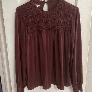 Maroon Long Sleeve Blouse